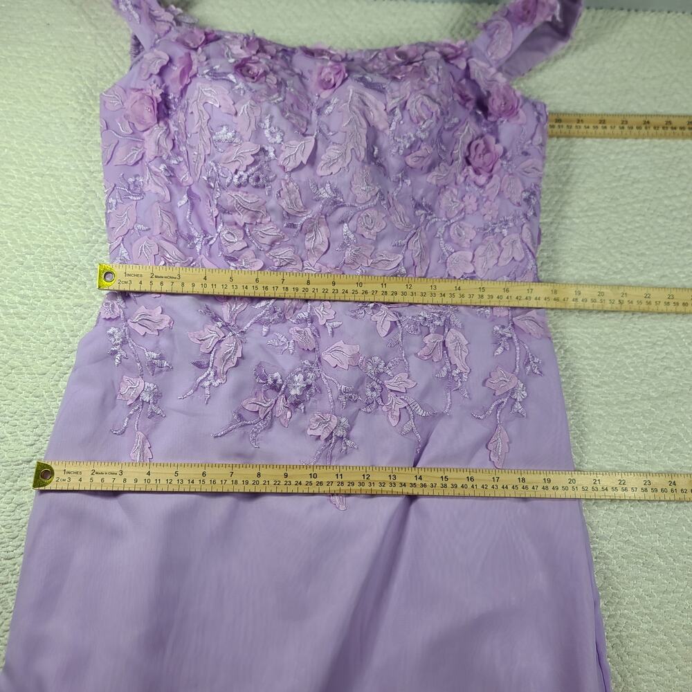 Formal Lace floral applique off shoulder gown w/Cape Lilac Wedding Size 16W - Picture 6 of 13